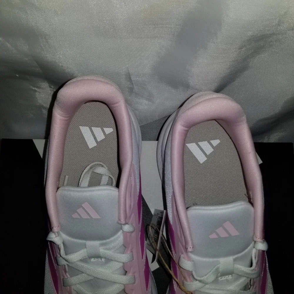 Adidas Runfalcon 5 J Running Shoes women 7 White Pink Excellent Cloudfoam JP9396